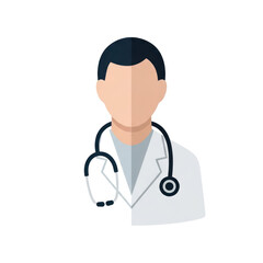 Fototapeta premium Illustration of a doctor with stethoscope and whitecoat.