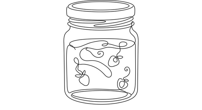Jam jar line art vector illustrati