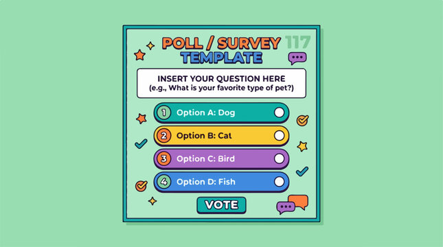 Interactive Poll Survey Template for Social Media Engagement.