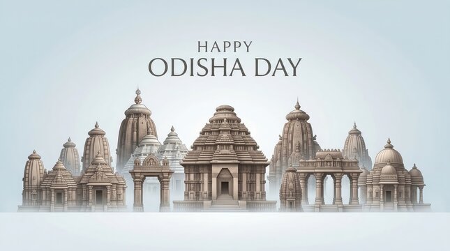 Happy odisha day watercolor illustration.