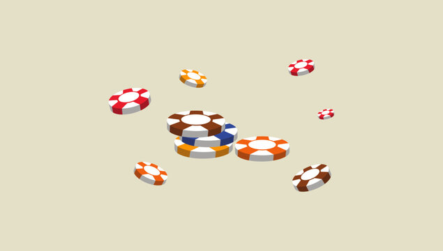 Casino poker chips stack illustration gambling tokens game currency vector design betting entertainment graphic symbol