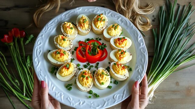 Delicious Deviled Eggs Platter: A Culinary Delight