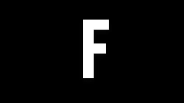 Pixel letter F, pixel alphabet with a transparent background, letters with an alpha channel