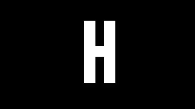 Pixel letter H, pixel alphabet with a transparent background, letters with an alpha channel