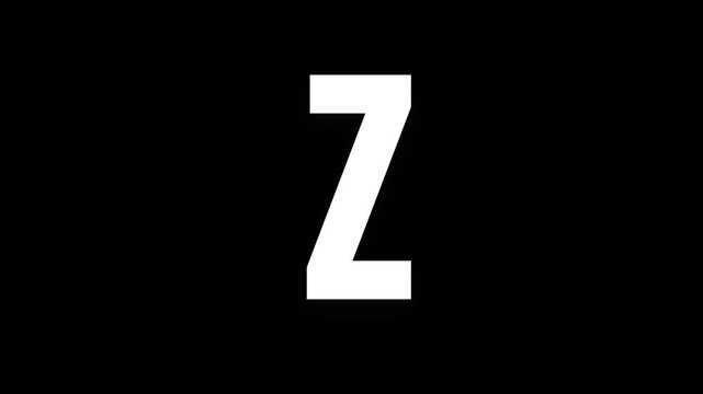 Pixel letter Z, pixel alphabet with a transparent background, letters with an alpha channel