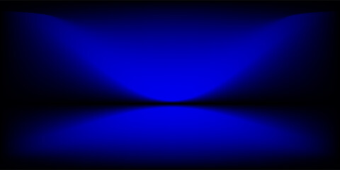 Obraz premium Abstract gradient podium background. blue empty 3d studio backdrop. Clean scene for product presentation mockup template. Vector illustration.