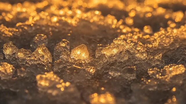 Golden Crystals A Macro View of Sparkling Mineral Formations.