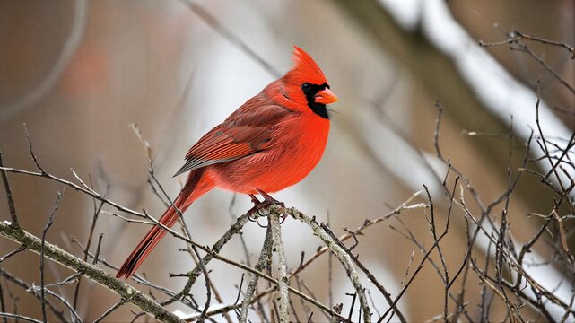 Red Cardinal On A Branch