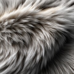 Fototapeta premium Nahaufnahme grauer flauschiger Fellstruktur