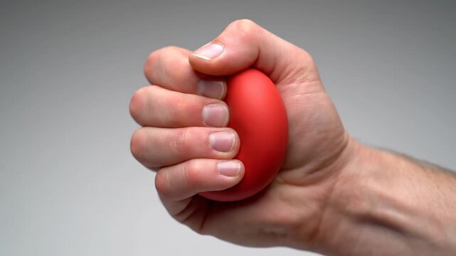 Hand Squeezing Red Stress Ball