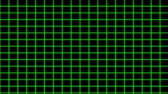 A vibrant green grid pattern fills the entire frame creating a digital aesthetic