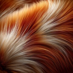 Fototapeta premium Nahaufnahme flauschiger rotbrauner Tierfellstruktur eines Fuchs