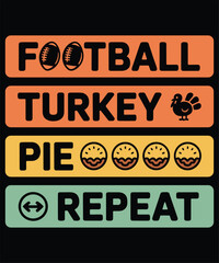Fototapeta premium Football Turkey Pie Repeat Text Graphic with Icons