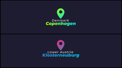 Modern Centered Location Pin Title