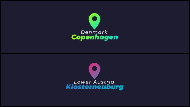 Modern Centered Location Pin Title