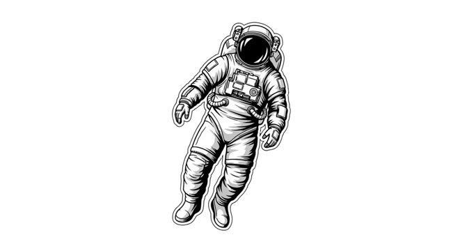 Astronaut in Space Suit Floating.
