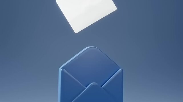Blue Envelope with White Letter.