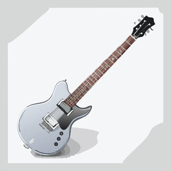 Fototapeta premium Electric guitar illustration on white background for musical and design projects