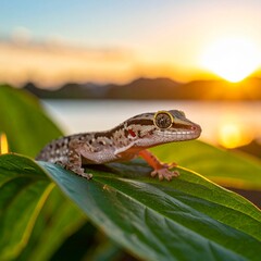 Fototapeta premium Gecko sunset