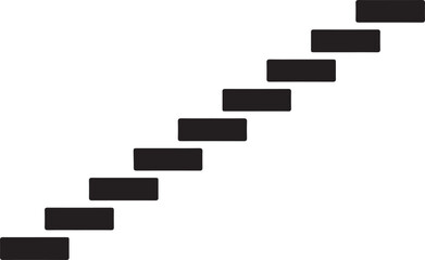 Obraz premium Floating Staircase icon in silhouette on white background۔