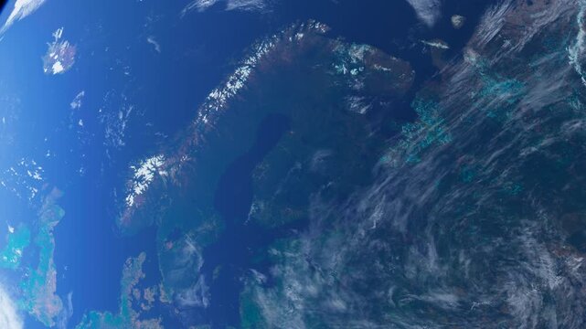 Norway, Scandinavia and Northern Europe From Space. Planet Earth from Space. Globe