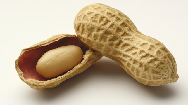 Closeup of a single perfect peanut in its shell