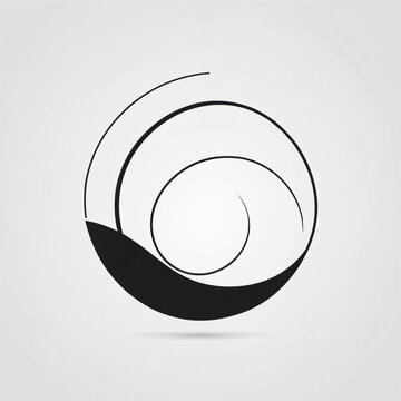 Abstraktes Wellen Symbol in Kreisform minimalistisches Design