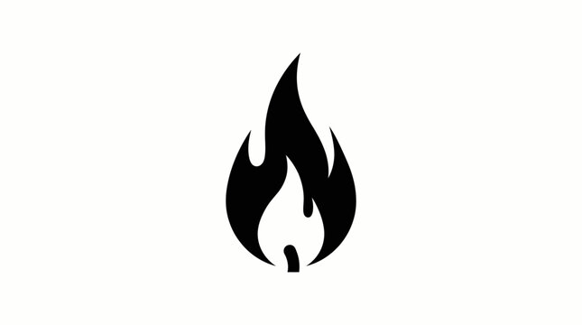 Black flame icon on white background.