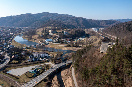 Muszyna widok na ogrody, Dolina Popradu,