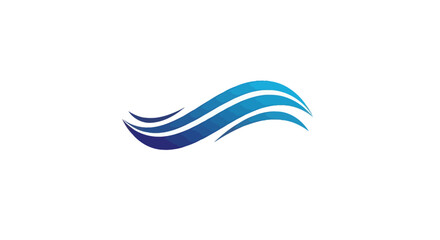 Naklejka premium Abstract blue wave vector graphic on white background.