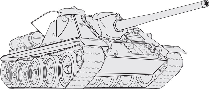 soviet_su85_tank_destroyer_front_view_vector.eps