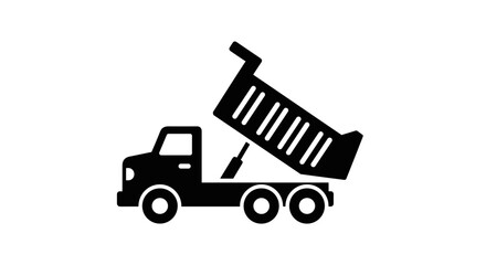 Dump Truck Icon Construction Vehicle Transporting Materials. © nizar