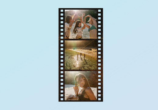 Analog Film Frame Template &ndash; Vintage Photo Border Overlay, 35mm Film Strip Mockup