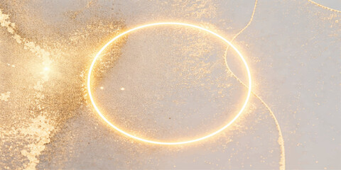 An abstract galaxy illustration featuring a glowing blue sphere and dark cosmos bubbles creates a celestial background inspired by a solar eclipse and the light of a distant star © AbidurRahman