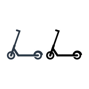 Vector illustration of two electric scooters