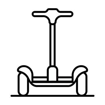 A two-wheeled scooter vector illustration with a handlebar