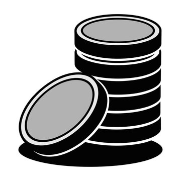 A vector illustration of a stack of coins