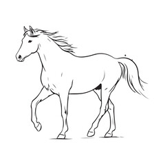 A horse's head with its mane blowing in the wind © SI