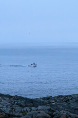 Sea fishing during blue hour