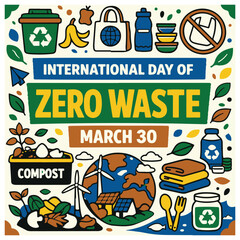 Obraz premium International Day of Zero Waste Flyer – Sustainable Living and Waste Reduction Awareness