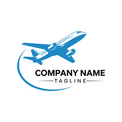 Blue airplane logo with company name and tagline © MdBillal