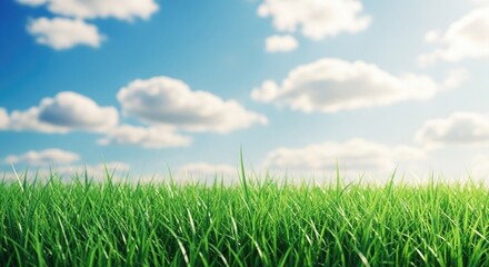 Celebrating world environment day with a serene green landscape and blue sky
