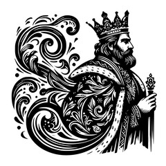 Fototapeta premium Vector illustration of a king kaisar , silhouette of a king kaisar 