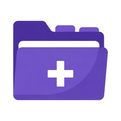Obraz premium A purple folder with a white cross on it isolated on transparent background
