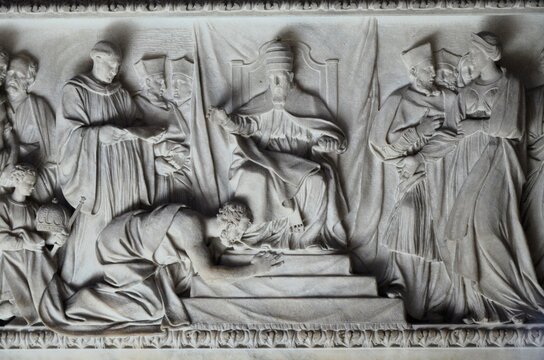 Rome, Italy 09.04.2020: Tomb of Countess Matilda of Tuscany by Bernini