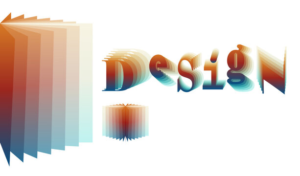 Abstract Layered Gradient Typography Design With Stacked Page Effect And Retro 3D Lettering Concept