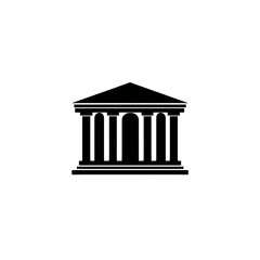 Fototapeta premium Building icon with classic architecture, depicting a courthouse, bank, government, financial institution, museum, or temple, on a transparent background
