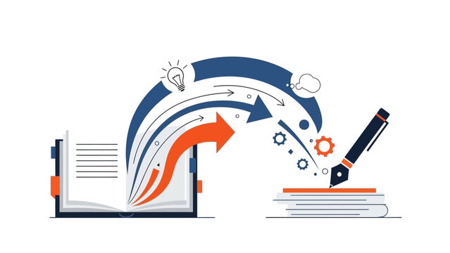 Digital Document Editing Process Illustration.