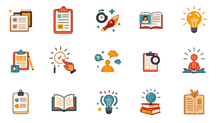 A bright, minimalist illustration depicting a clipboard with a paper and pencil. Ideal for concepts of planning, organization, or educational content.