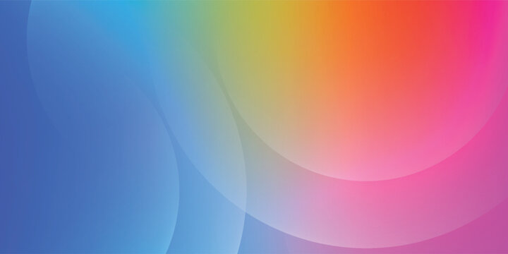 Abstract background with layered overlapping circles and soft rainbow gradient eps10